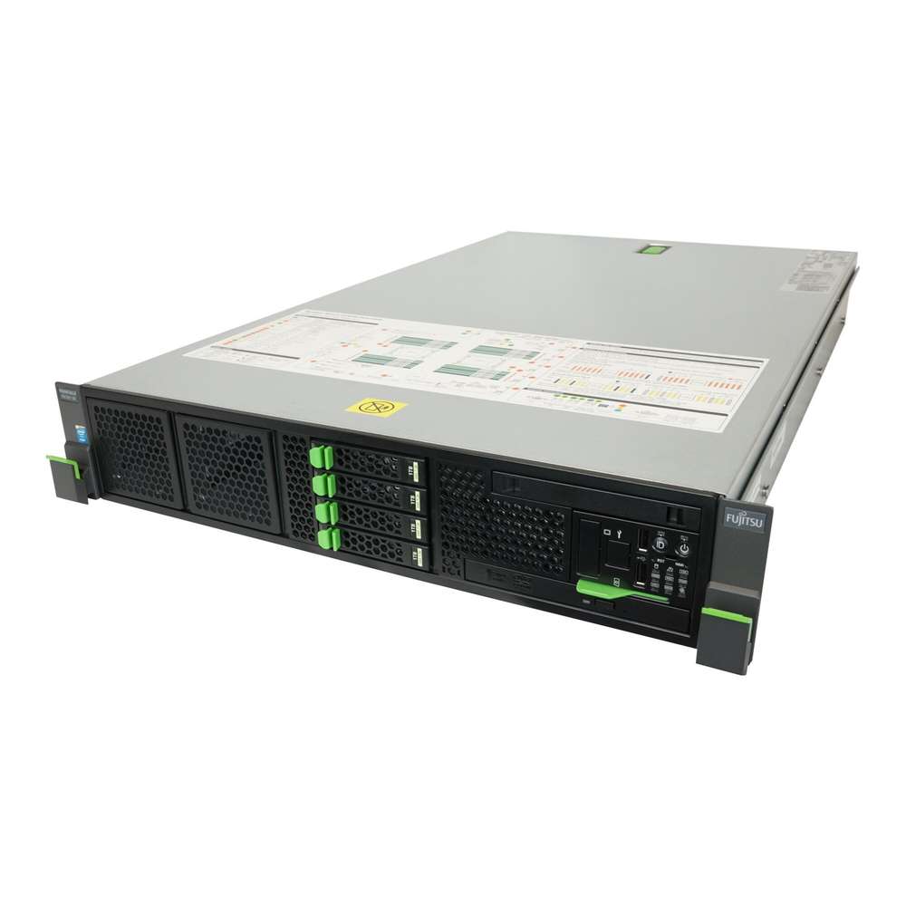 Fujitsu Server Primergy RX300 S8 2x 8C E5-2650 v2 32GB RAM 4x HDD Tray